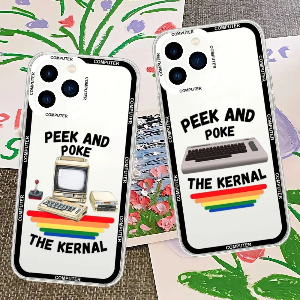 Computer Commodore 64 Custodia Per Telefono Per Iphone 13 14 15 Mini 11 12 Pro Max Guscio Trasparente