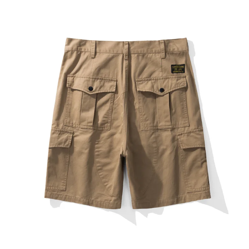 Japanese Workwear Heavyweight Pure Cotton Diagonal Workwear Shorts Washed Patterns Lumberjack Thick Wear-resistant Casual Capris