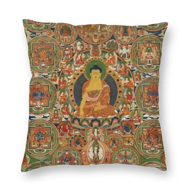 

Buddha Buddhist Religion Pattern Cushion Cover 40x40 Home Decorative Buddhism Meditation Spiritual Throw Pillow Case for Car