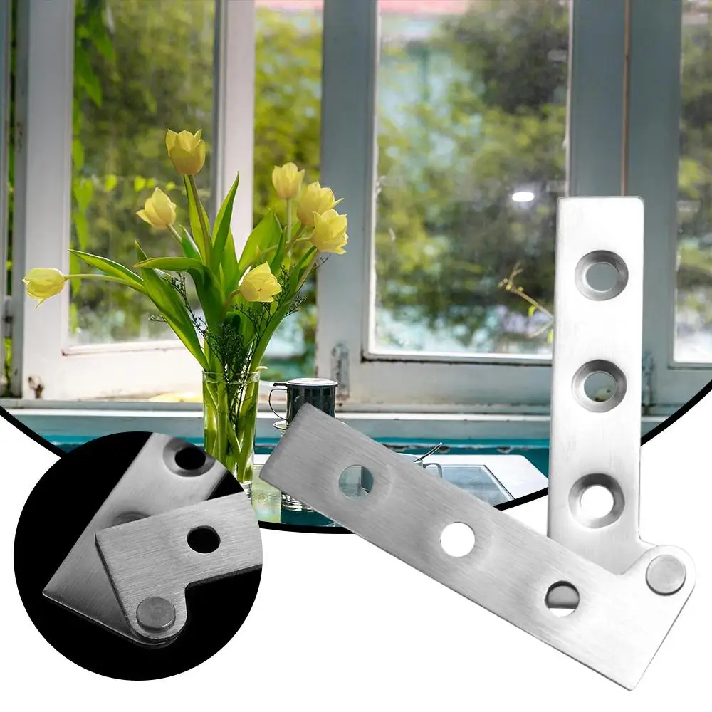 2PCS Chicken beak Hidden Hinges Seven-word Inset Invisible Door Pivot Hinge 360 Degree Rotating Stainless Steel