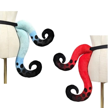 Coda di Demone a Forma di Tentacolo, Coda Animale Indossabile e Posizionabile, Accessorio per Cosplay, Prop per Costume in Peluche con Nucleo in Filo e Fascia per la Vita