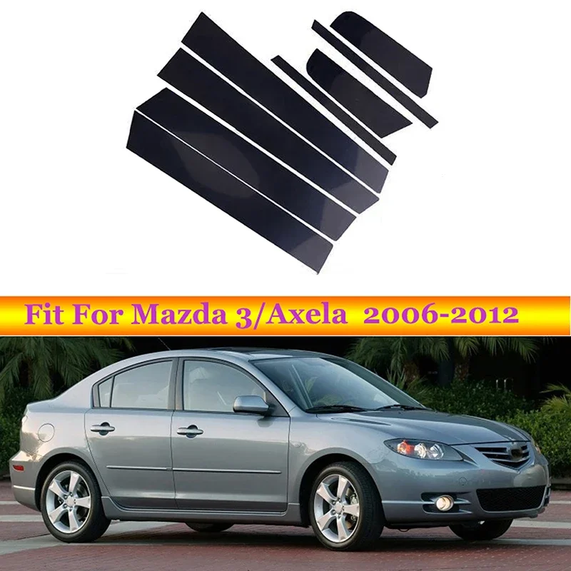 

8 шт., наклейки на стойки автомобиля для Mazda 3 Axela 2006 2007 2008-2012