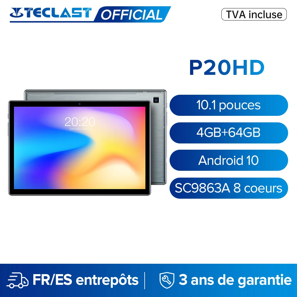 Tablette TECLAST P20 HD Android 10 de 10,1 pouces