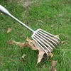 Stainl Steel Welded Handle Small Rake Garden Multi-Claw Loosen Soil Rake Seood Driving Garden Tool Metal Handheld