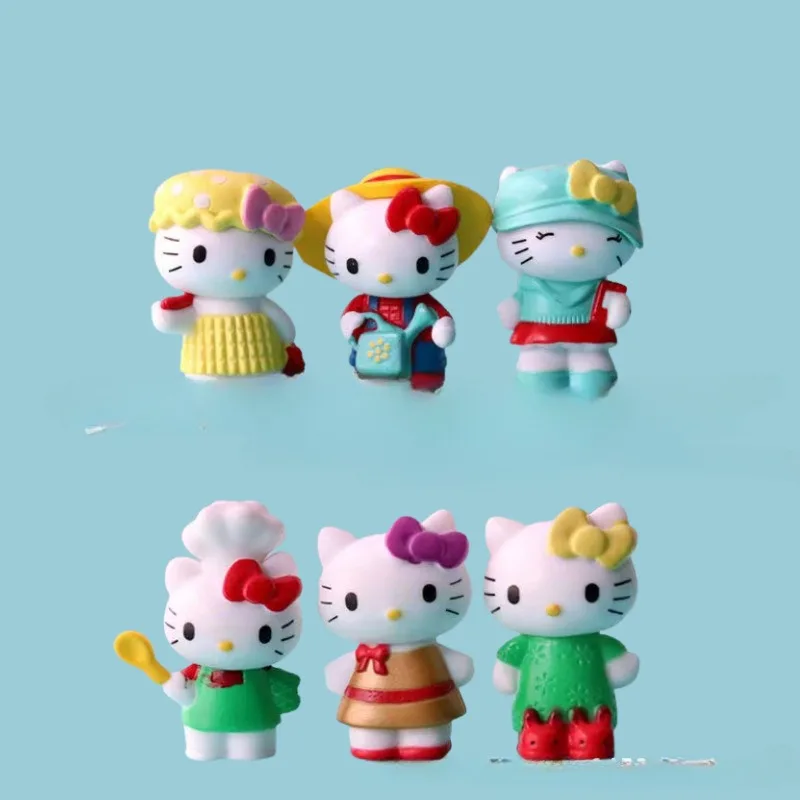 

Sanrio Hello Kitty Decoration Doll Anime Figure Kuromi Cute Toy Q Figural Car Desk Cake Decoration Model Children Birthday Gifts