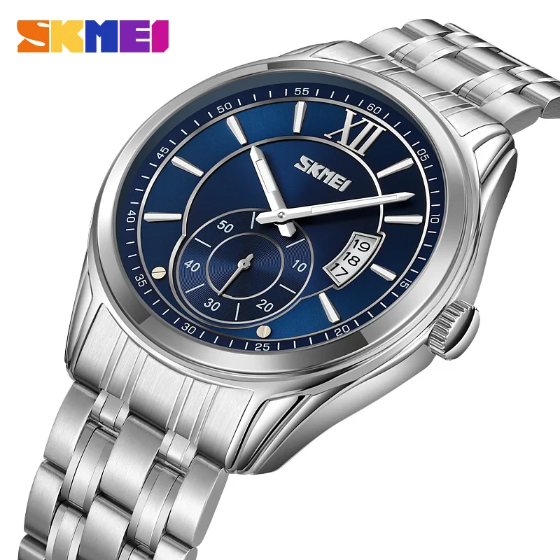 SKMEI Fashion Sport All Steel Quartz Men's Watches Date Luxury Waterproof Wristwatch For Men Casual Male Clock Relogio Masculino