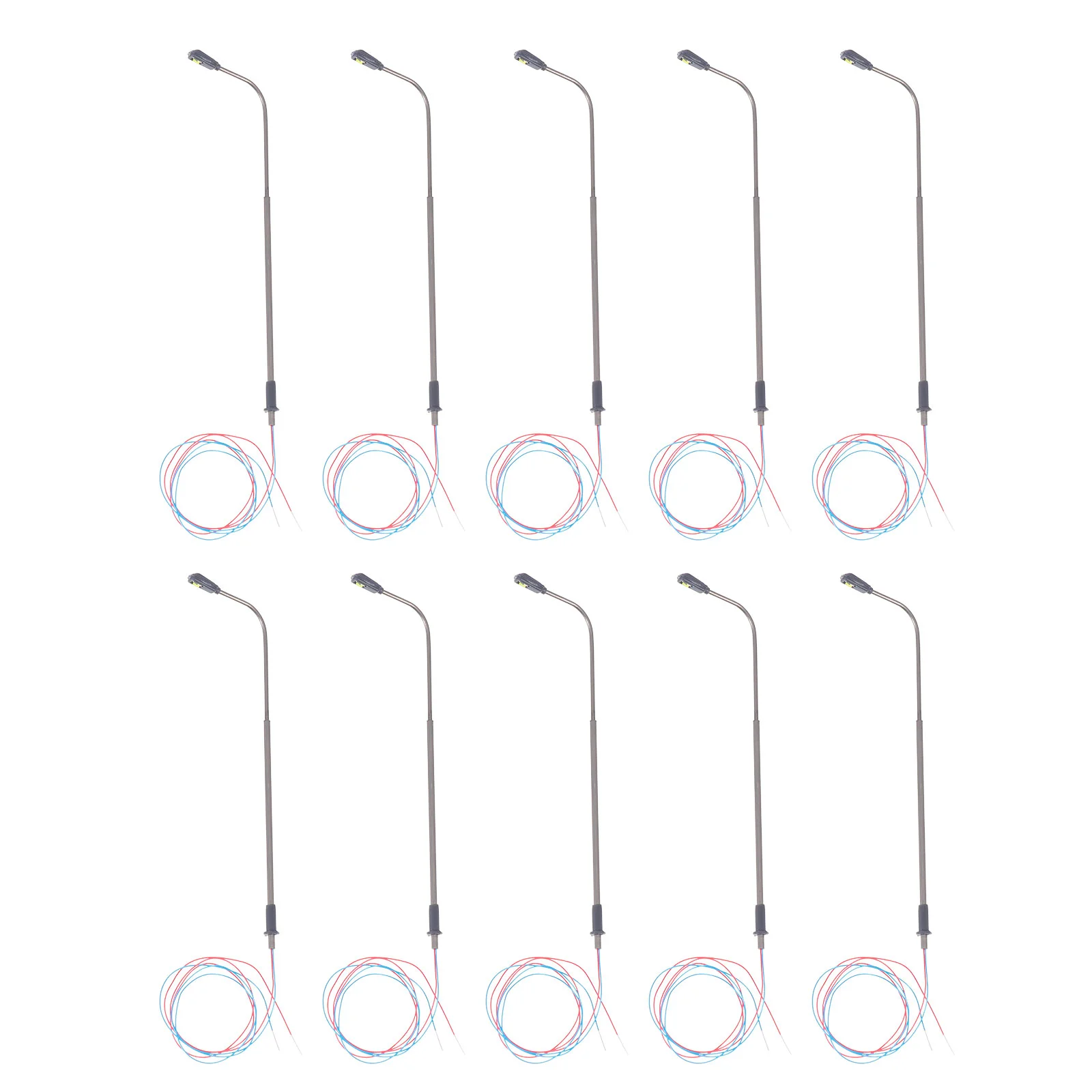 

10 PCS Standing Floor Lamp Sand Table Model 1/150 Street Light Post Train Layout Decorate Railway Scale LED Child Toddler