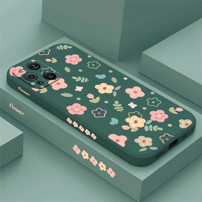 Elegant Floral Pattern Liquid Silicone Phone Case - Fashionable Flower Design