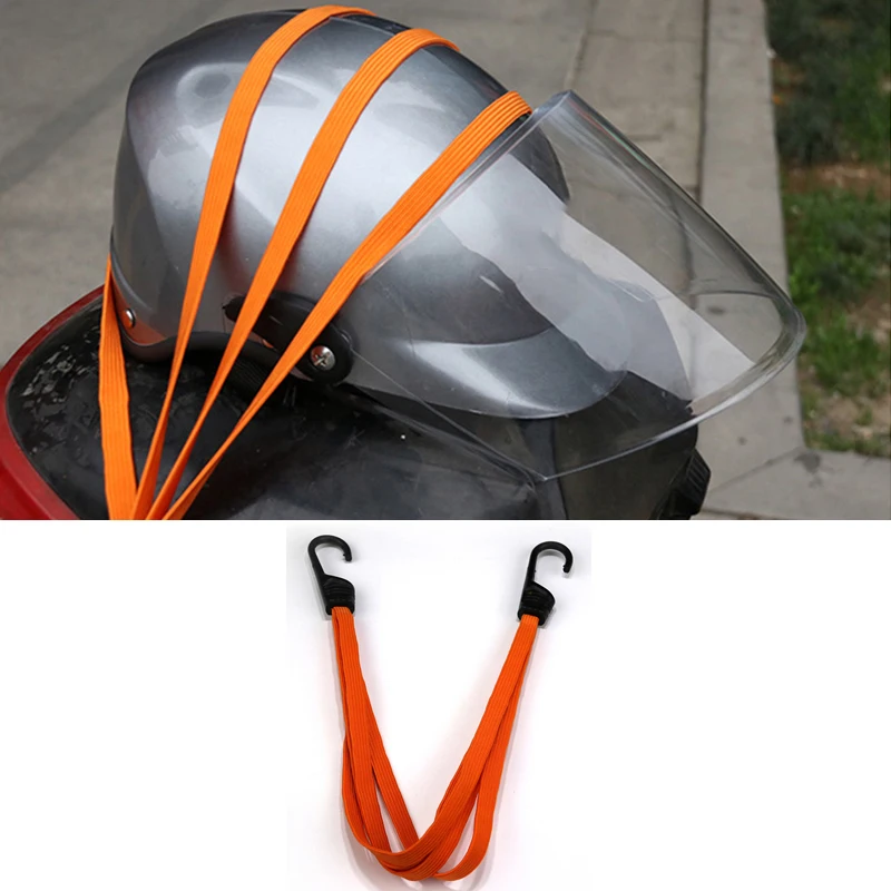 60CM 2 Hooks Universal Helmet Rope Motorcycle Beef Band Rubber Band Tied with Elastic Elastic Rope Bicycle Electric Battery Car