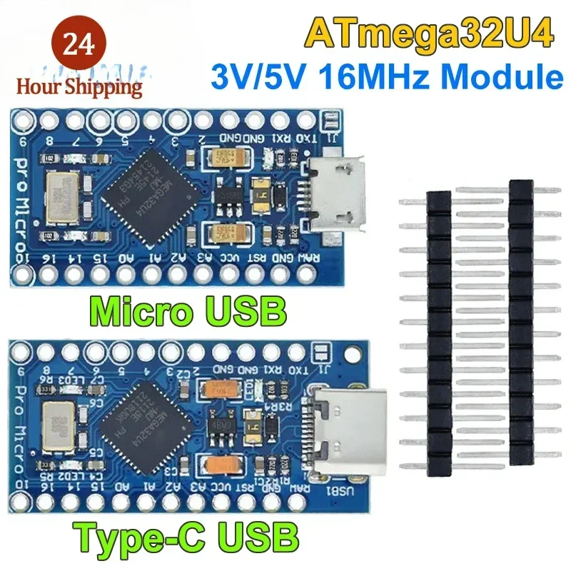 MICRO-MINI-TYPE-C-USB-ATMEGA32U4-Module-5V-16MHz-Board-For-Arduino ...