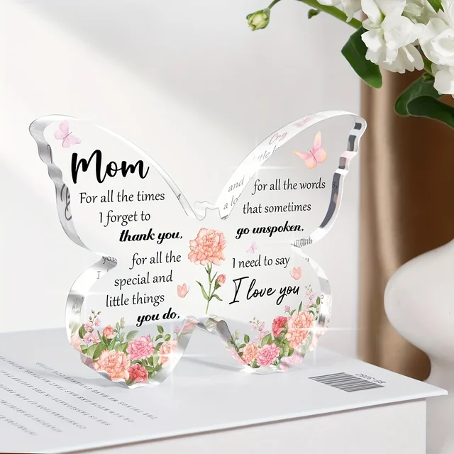 Gifts for Mom, Delicate Mom Birthday Gifts from Daughter Son, Moms Birthday Gift Ideas - Butterfly Acrylic Decorations 3