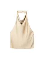Women Fashion Satin Flowing Halterneck Tank Tops Sexy Backless With Button Female Camis Mujer - Image 3
