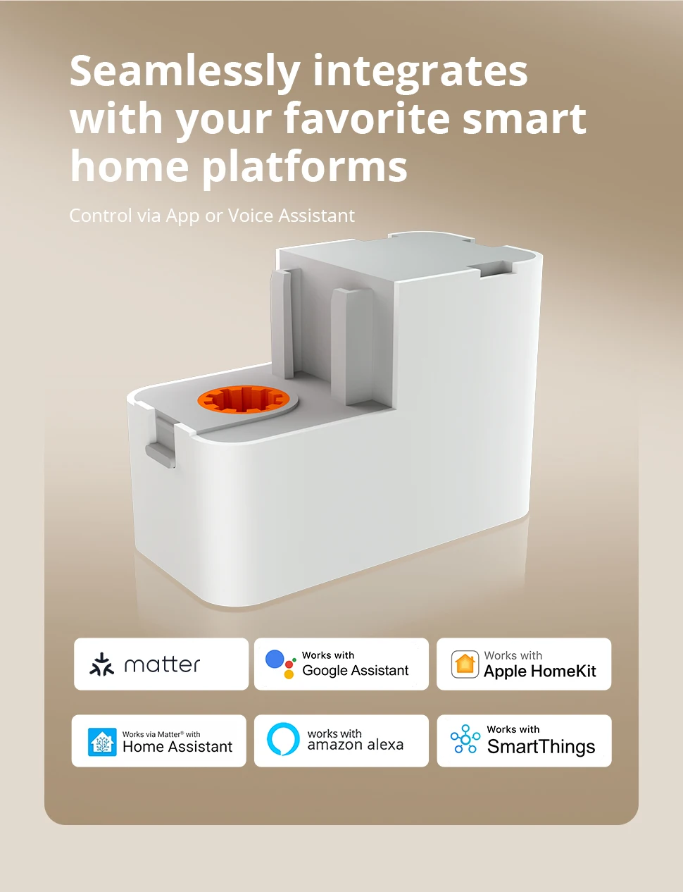 Matter Over WiFi Mini Electric Curtain Motor for Trietex Track Support Home Assi