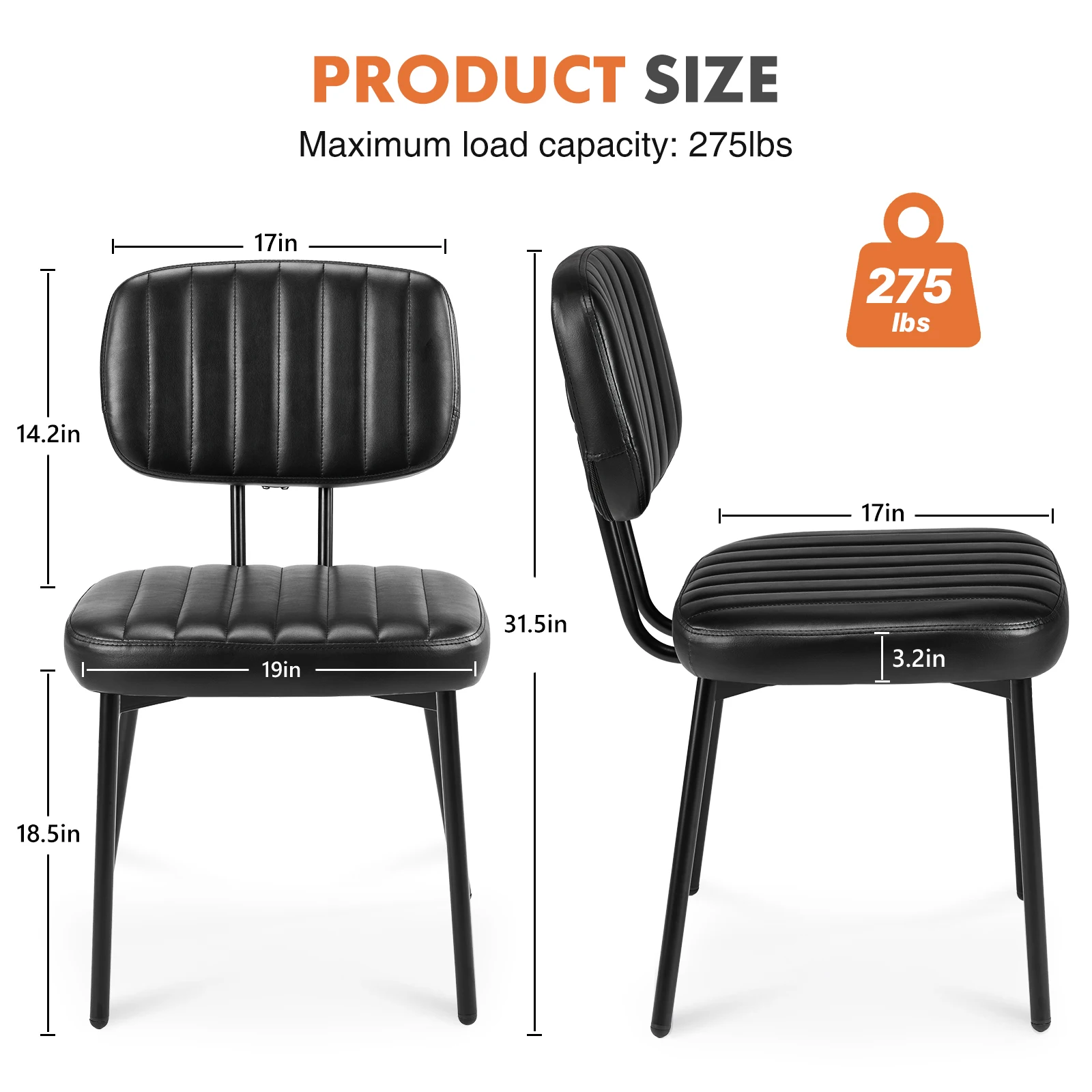 Matsu Modern Japandi Faux Leather Ergonomic Dining Chair steel frame structure and joinery close-up