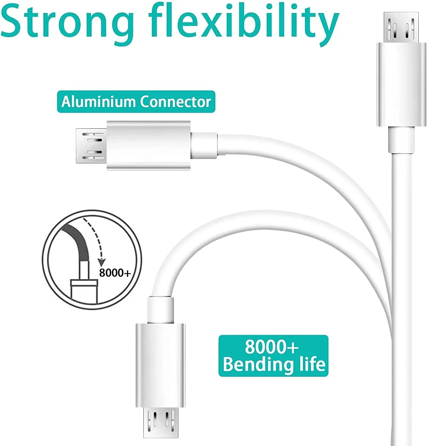 Фото NNBILI Micro V8 5-10 шт. USB-кабель для Samsung Galaxy S6 S7 Edge Note 2 4 HTC LG Xiaomi Redmi 8A 9A Huawei 1 м 3 фута шнур д... №5