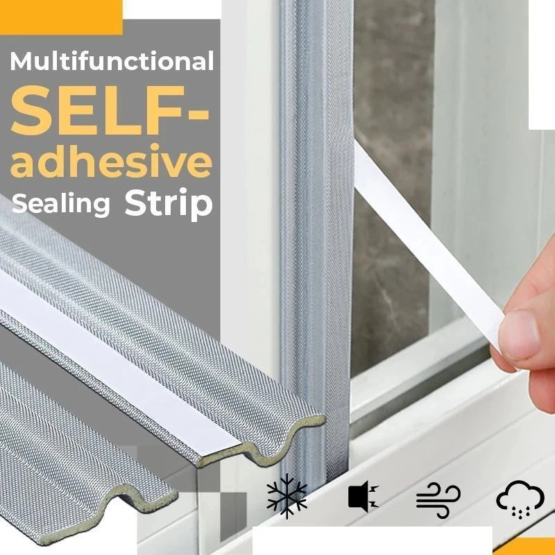 Door Seal Draft Stopper,Nbr Sealing Strip Self-Adhesive Window Sealing Strip Weather Soundproofing Sound Insulation Anti Air Leak Door Bottom Crack Gap Sticking Tape