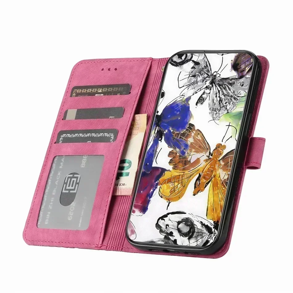 Charming Butterfly Design Phone Wallet Case - Stylish and Protective Cover