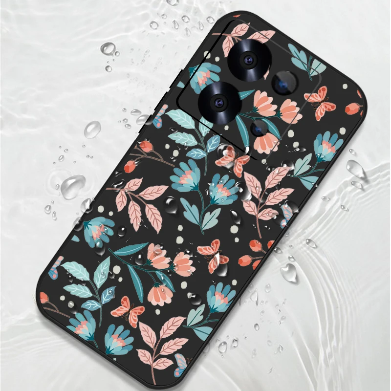 Floral Design Phone Case with Lanyard Cover