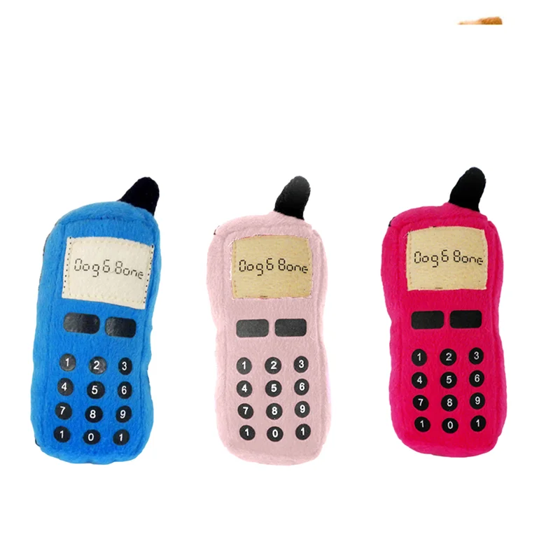 Funny Cute Pet Dog Toy Dog Puppy Cellphone Shape Dog  Squeaky Toy Plush Doll Playing Training Chew Toy Dog Supplies sounding toy 2