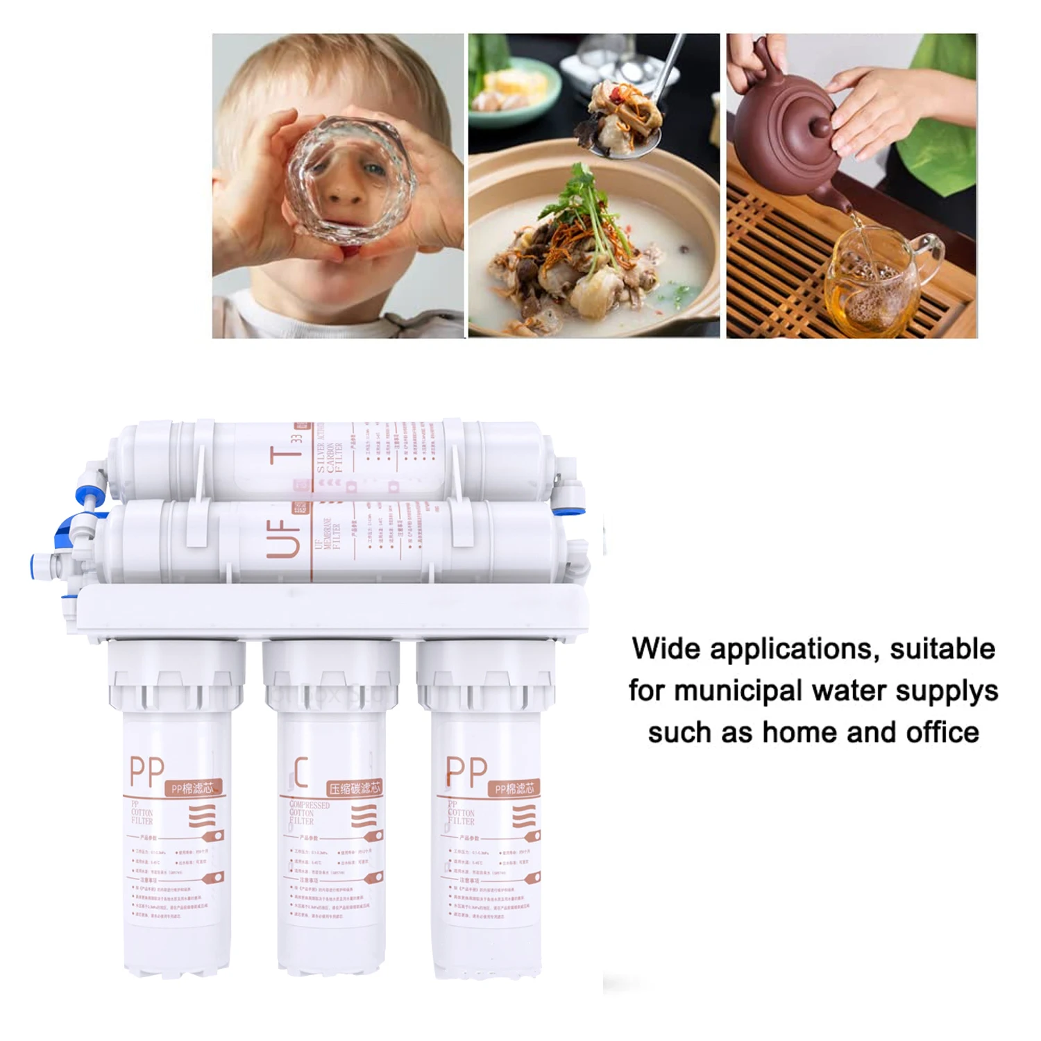 Water Filters 5 Stage Water Filter Household Drinking Filtering System Tap Water Filter Purifier for Home Treatment