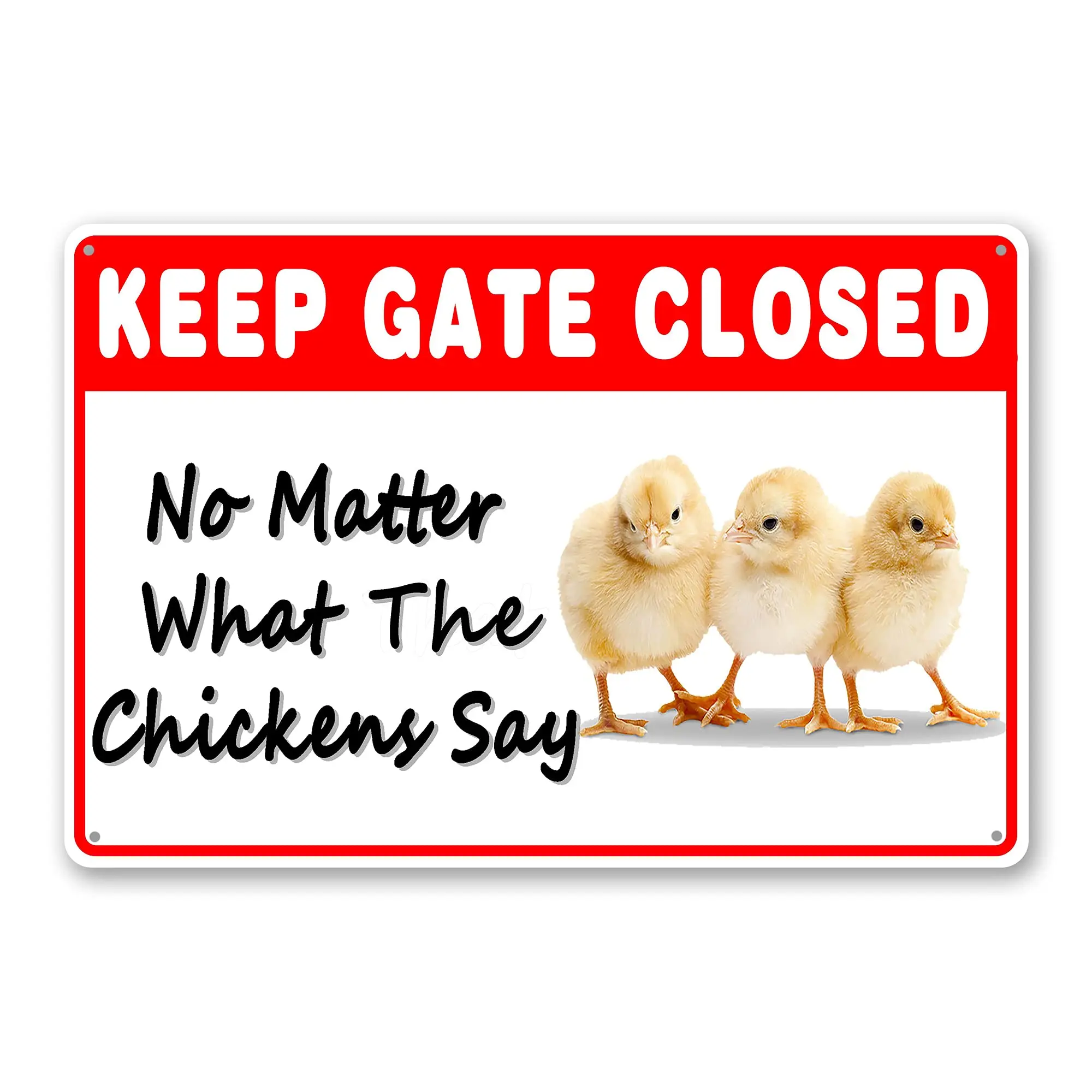 

Metal Chicken Tin Sign Chicken Primitive Novelty Decor Signs Clearance Outdoor Chicken Coop Supplies 8X12 Inch (Keep)