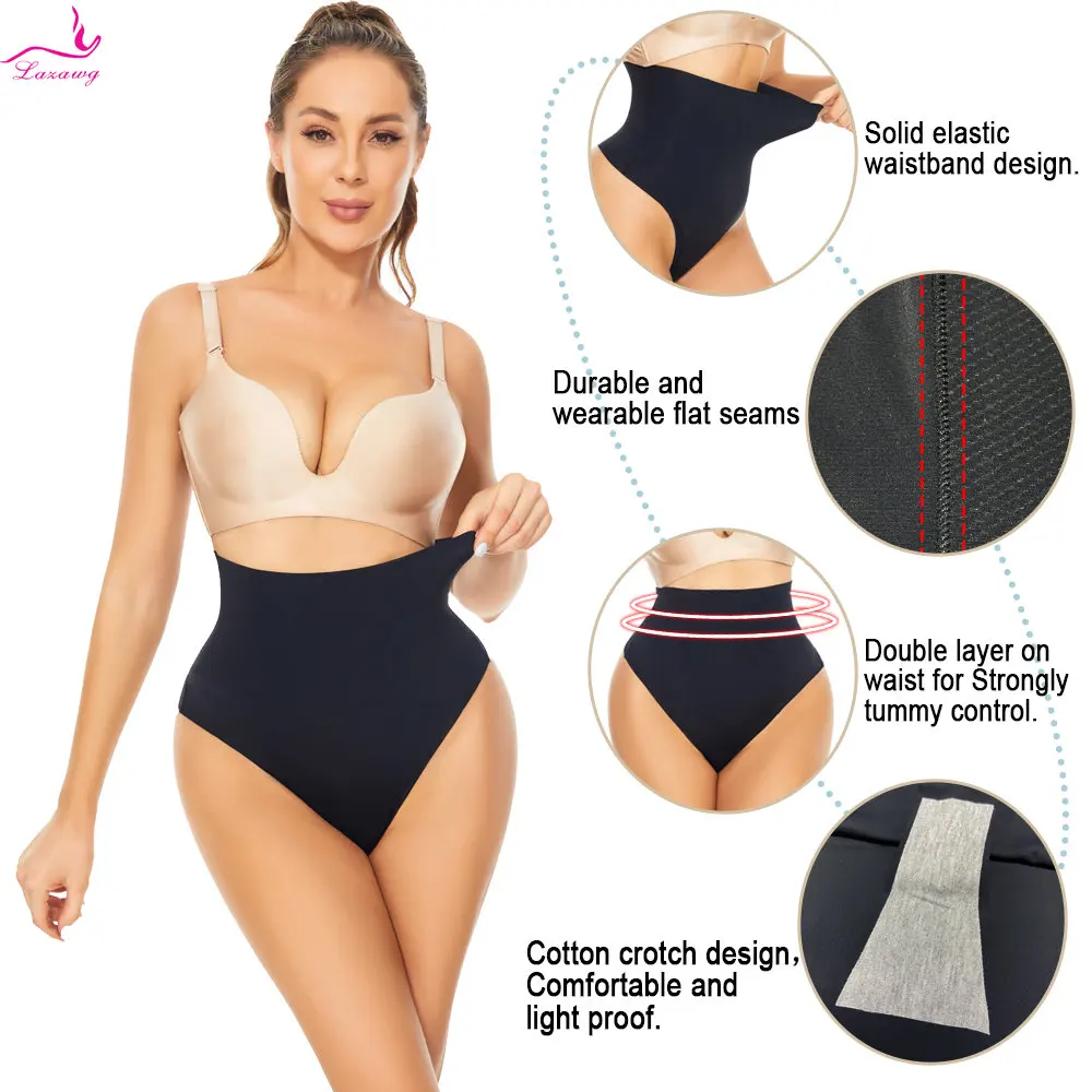 LAZAWG Body Shaper Thong for Women Mid Waist Panties Tummy Control Shorts  Seamless Ladies Shapewear Flat Belly Underwear - AliExpress