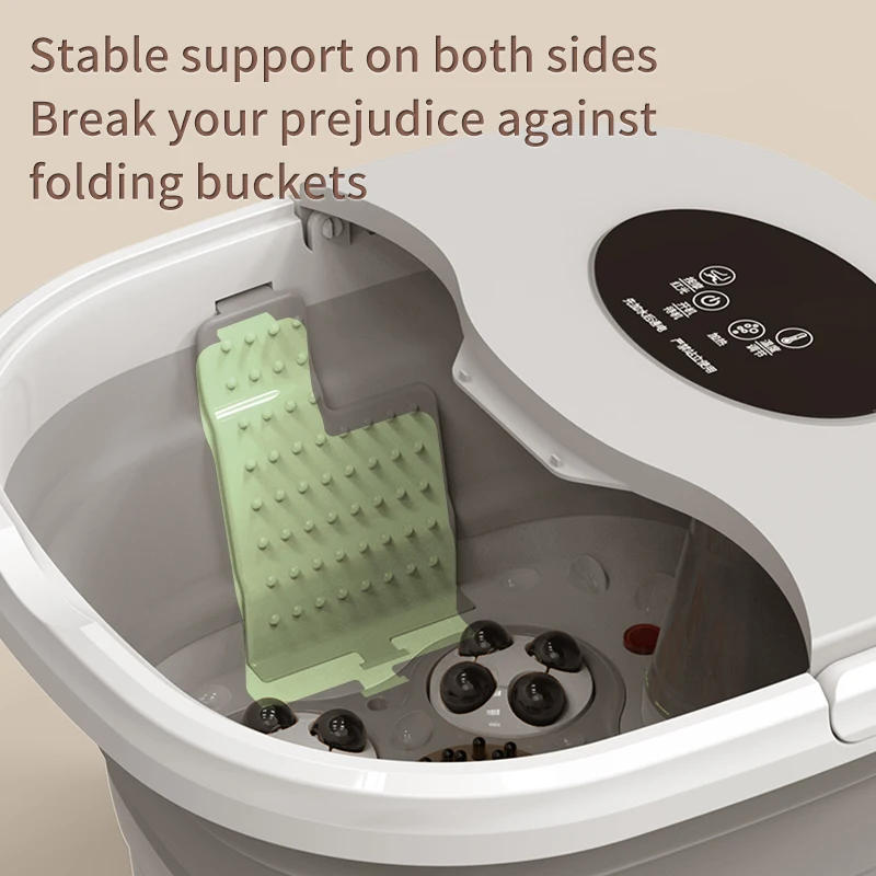Automatic Heating Foldable Foot Bath Remote Control Spa Footbath Happiness Bubble Boiler Electric Multi Roller Massage Intelligent thermostat + Touch button automatic heating foot bath foldable foot soaking bucket
