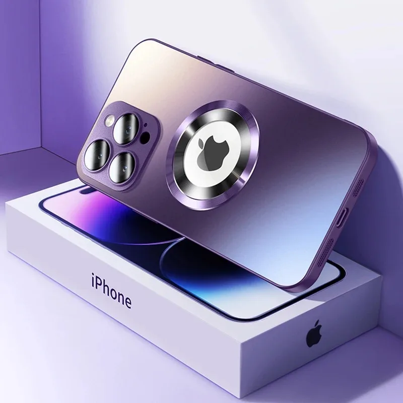 Luxury Matte Magnetic Case with Camera Protection and Shockproof Wireless Charging Capabilities