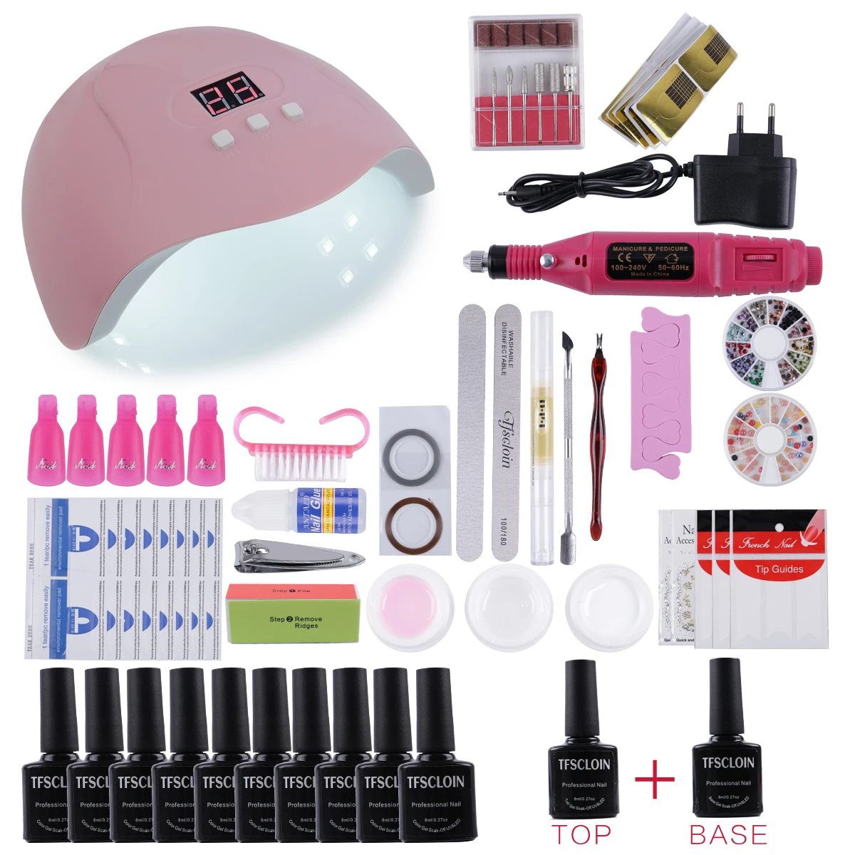 juego-de-esmaltes-de-unas-en-gel-lampara-led-de-18-10-w-54w-maquina-pulidora-electrica-para-manicura-220-colores