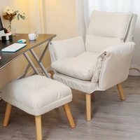 Chaise de chambre à coucher rembourrée en tissu, canapé inclinable simple pliable et détachable 2