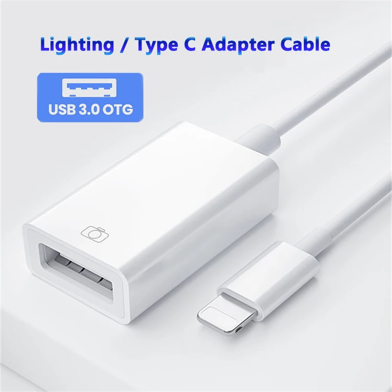 USB to Type C Adapter OTG Adapter Type C Adapter Lightning to USB C Adapter iOS to Type C Adapter Lightning to USB OTG Adapter for Lighting Type C to USB 3.0 for iPhone 15 14 13 Pro Max Date Transfer Cable U disk Camera Gamepad