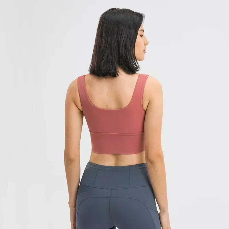 Lemon Front Zipper Full Coverage Running Workout Gym Bras Women Shockproof Naked Feel Fitness Training Sports Bra Crop Tops Vest 4