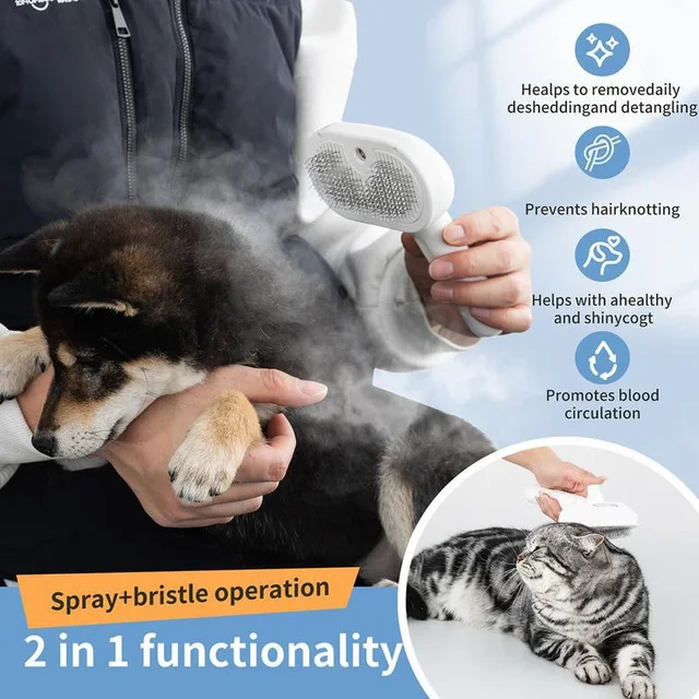 Static Remove Hair Gloves Electric Steamy Comb Pet Hair Removal Set Tool Dog Cat Massage Brush Double-Sided Grooming Gloves Pet 4