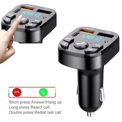Wireless Car Charger with Bluetooth FM Transmitter and Dual USB MP3 Player (Button Type C)