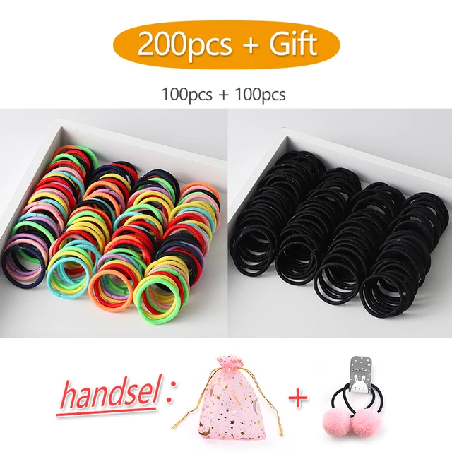 100PCS/Set Girl Hair Ring Children Ponytail Elastic rubber band hair band Hair Accessories girl Headband Scrunchie Headdress Set 200pcs-38