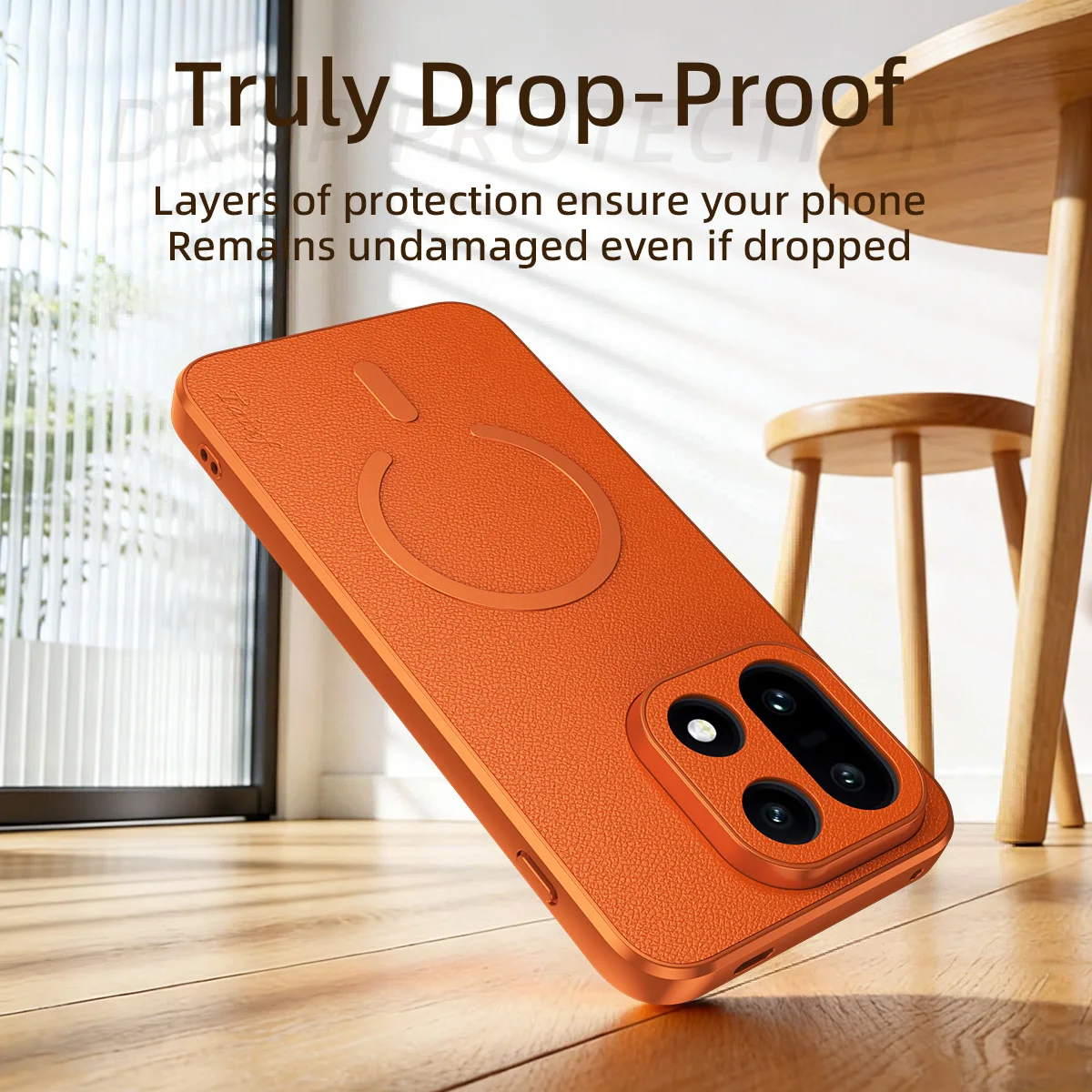 Electroplated Leather Texture Magnetic Phone Case - Anti-Fingerprint & Anti-Oxidation Protection