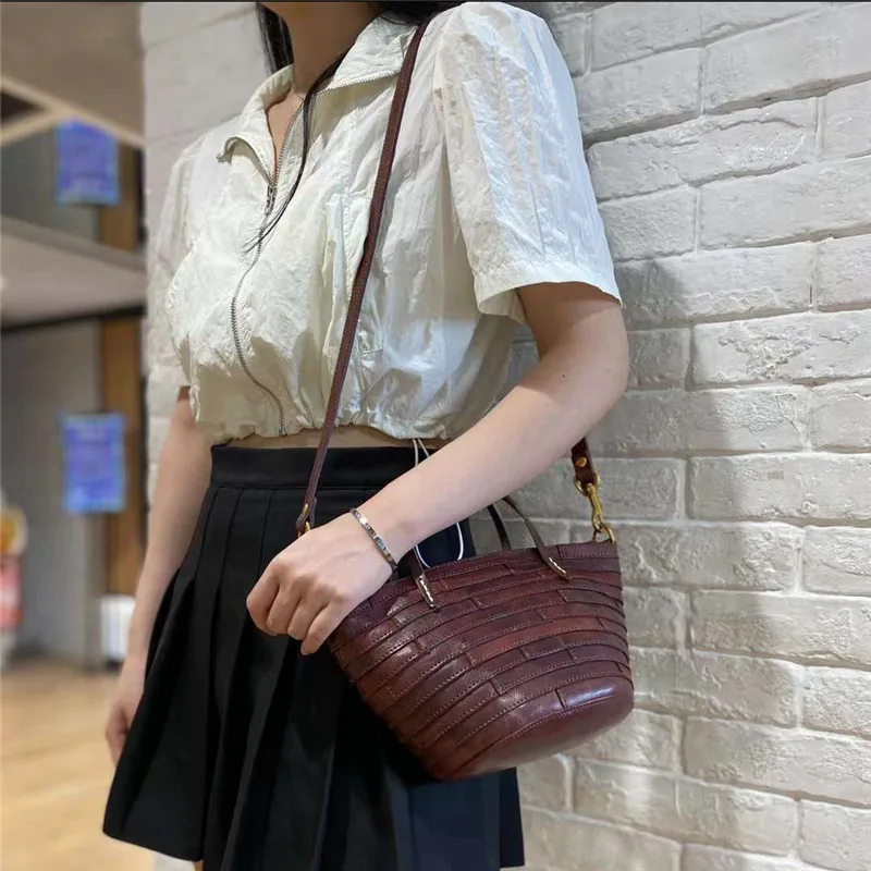 Infordesigner-Sac à main tissé en cuir véritable pour femme, sac à bandoulière vintage, sac à main de luxe en cuir de haute qualité, 600