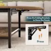 Coffee Table 2-Tier Small Folding Coffee Tables with Storage Table Vintage Extended Table with Two Foldable Panel 4