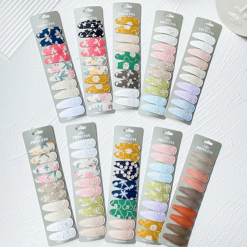 10pcs/set Embroidery Printed Snap Hair Clips for Girls Kids BB Hairpins Color 8 Sc380e190fa3544c19b16e0abcf1a43e46