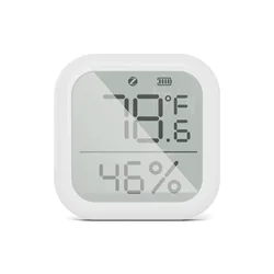 Smart Home Temperature & Humidity Sensor with LED Display - Voice Assistant Compatible (Square)