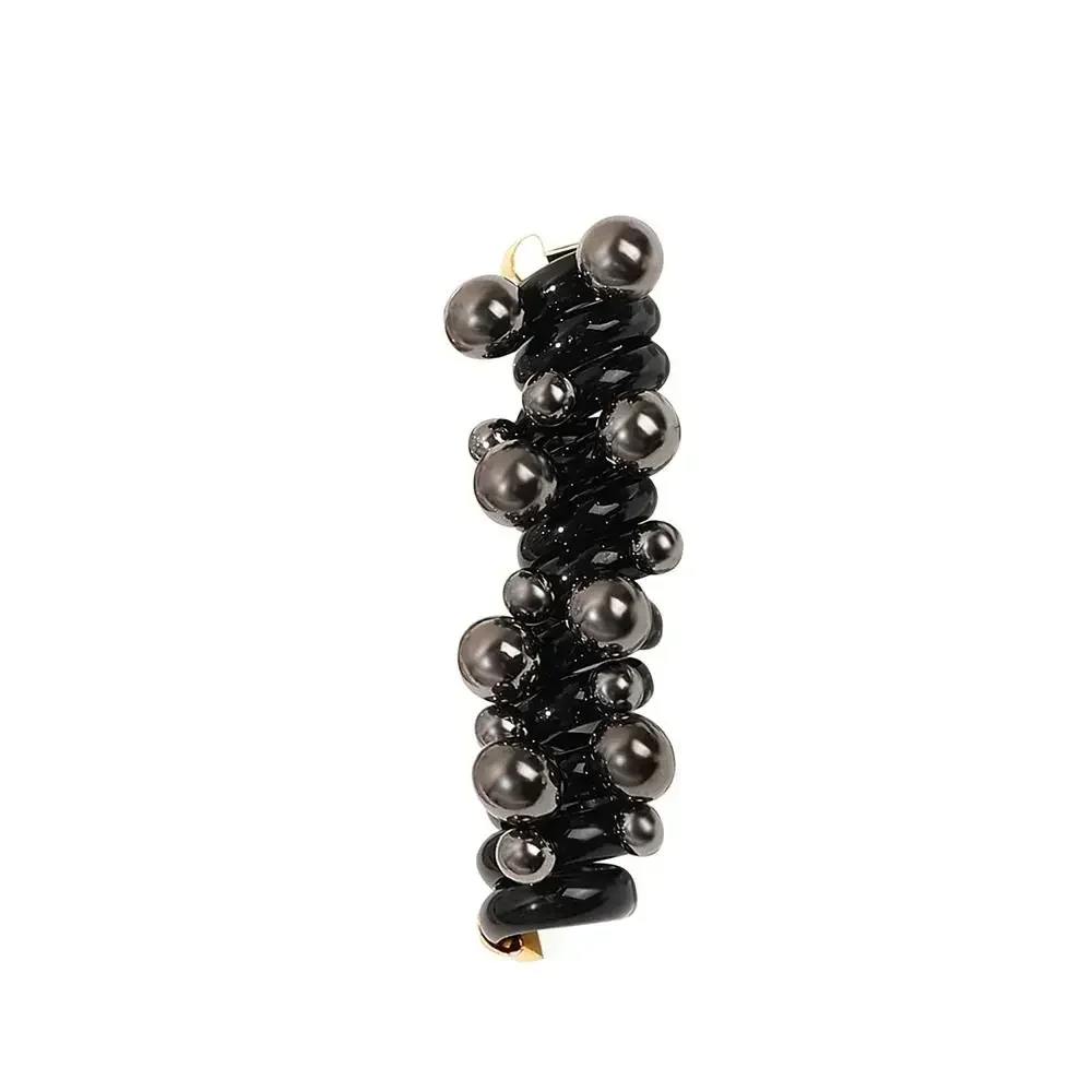 Fashion Telephone Wire Elastic Hair Band Pearl Bubble Braid Spiral Rubber Band Hair Accessories Hair Band Women