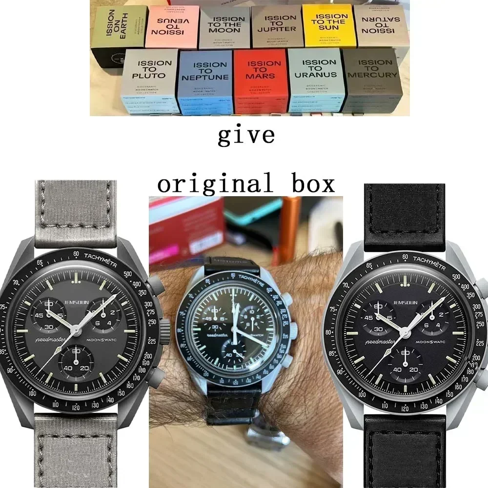 

Hot Sale Original Brand with Original Box Moon Watches for Mens Plastic Case Watch Chronograph Explore Planet AAA Male Clocks