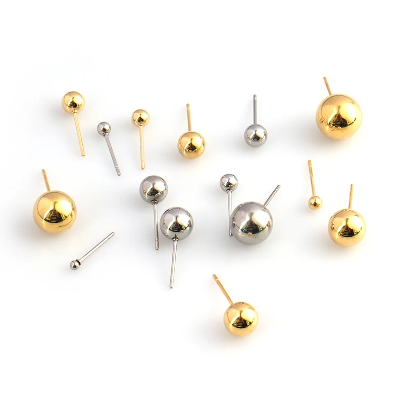

10-20pcs Stainless Steel Earrings Findings Round Ball Head Pin Earrings for DIY Jewelry Earrings Making Supplies Accessories