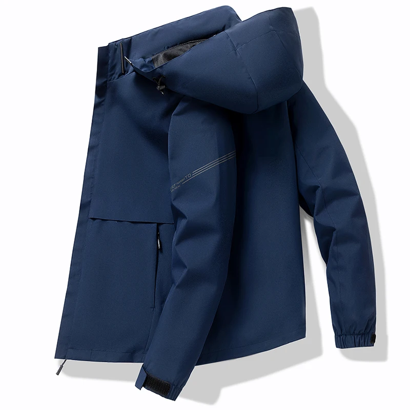 New Winter Men's Thick and Warm Hooded Standing Collar Long Sleeved Cotton Jacket with Slim Fit Comfortable and Versatile Jacket