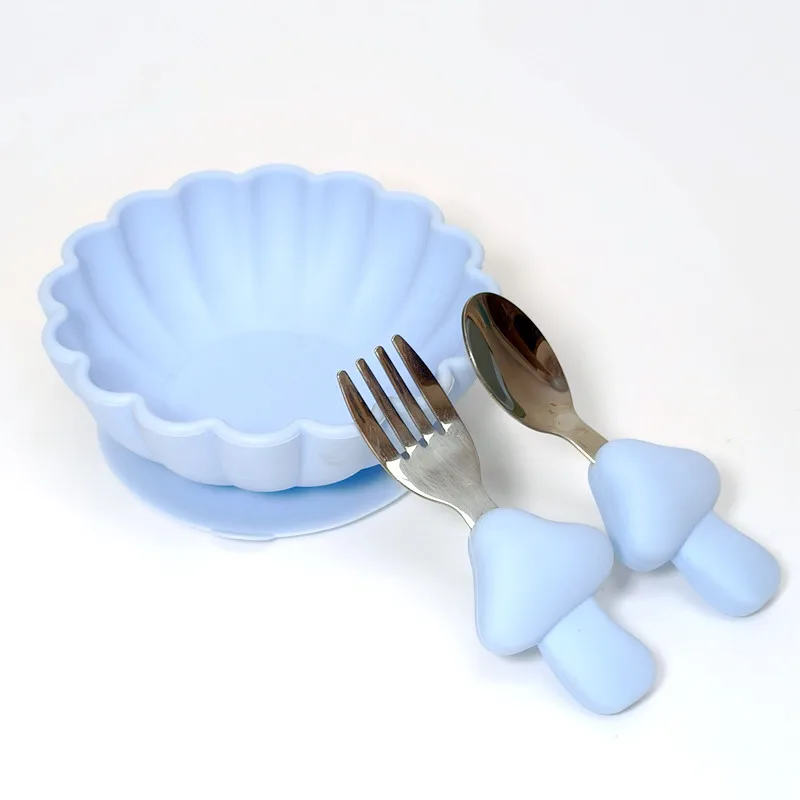Baby complementary bowl food grade silicone bowl children's fall-proof suction cup bowl baby feeding tableware