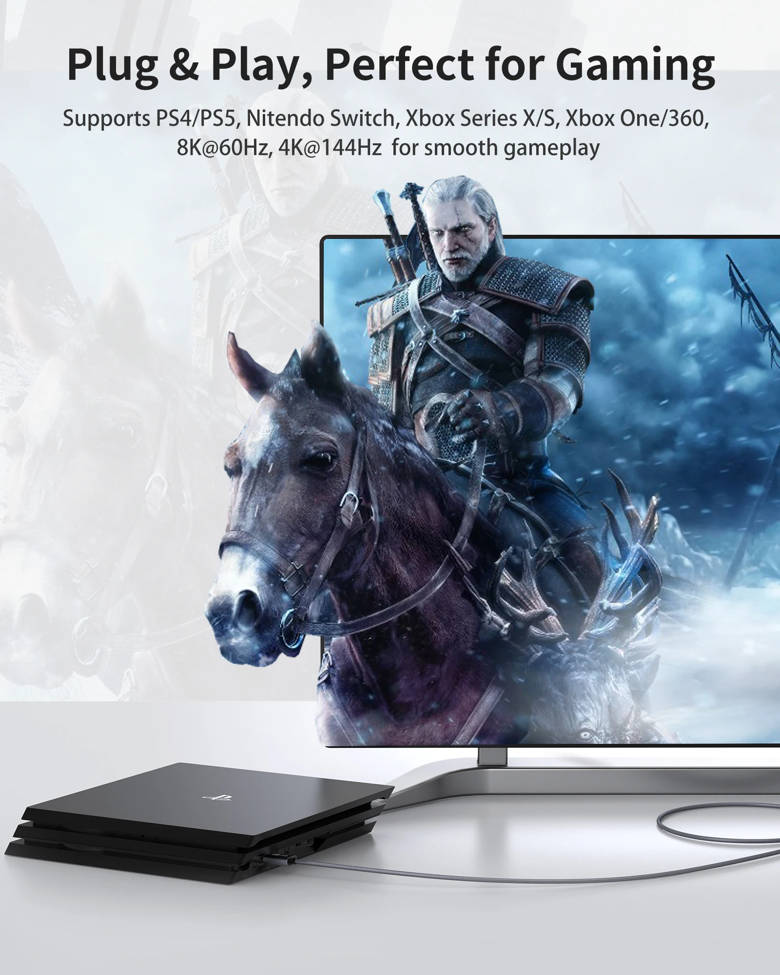 Silkland HDMI 2.1 ̺, ٿ HDMI EARC ̺, PS5 HDMI ̺, 48Gbps, 4K @ 120Hz, 2K @ 240Hz/144Hz, 8K @ 60Hz