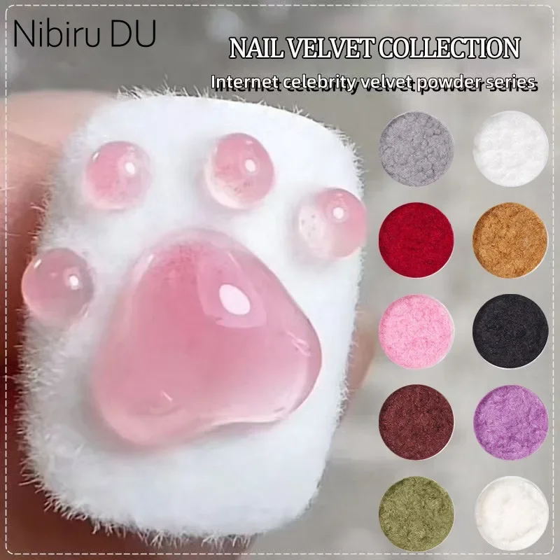 Vibrant Fuzzy Velvet Nail Art Glitter Powder
