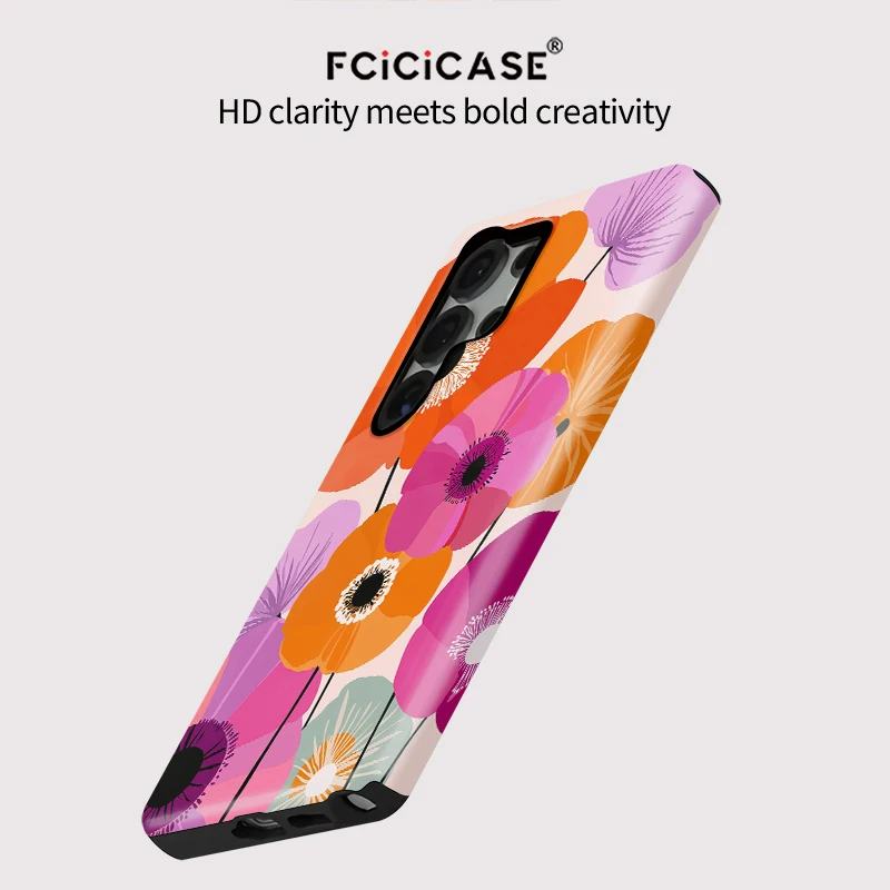 Luxury Flower Matte TPU Acrylic Phone Case