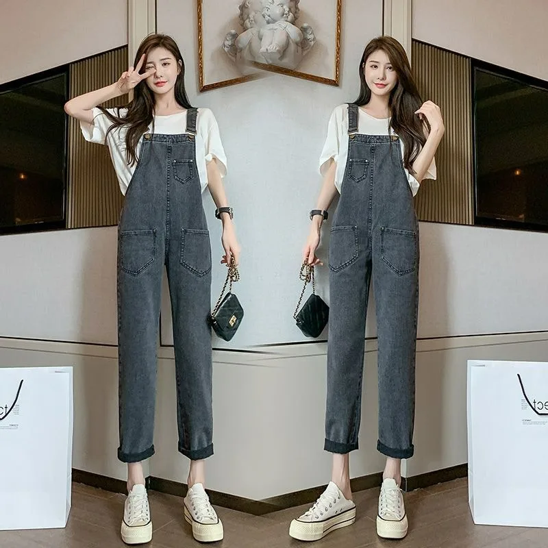 Jeans 2023 Autumn Jumpsuit Backband Pants Women's Loose Korean Versatile Large Size Jumpsuit
