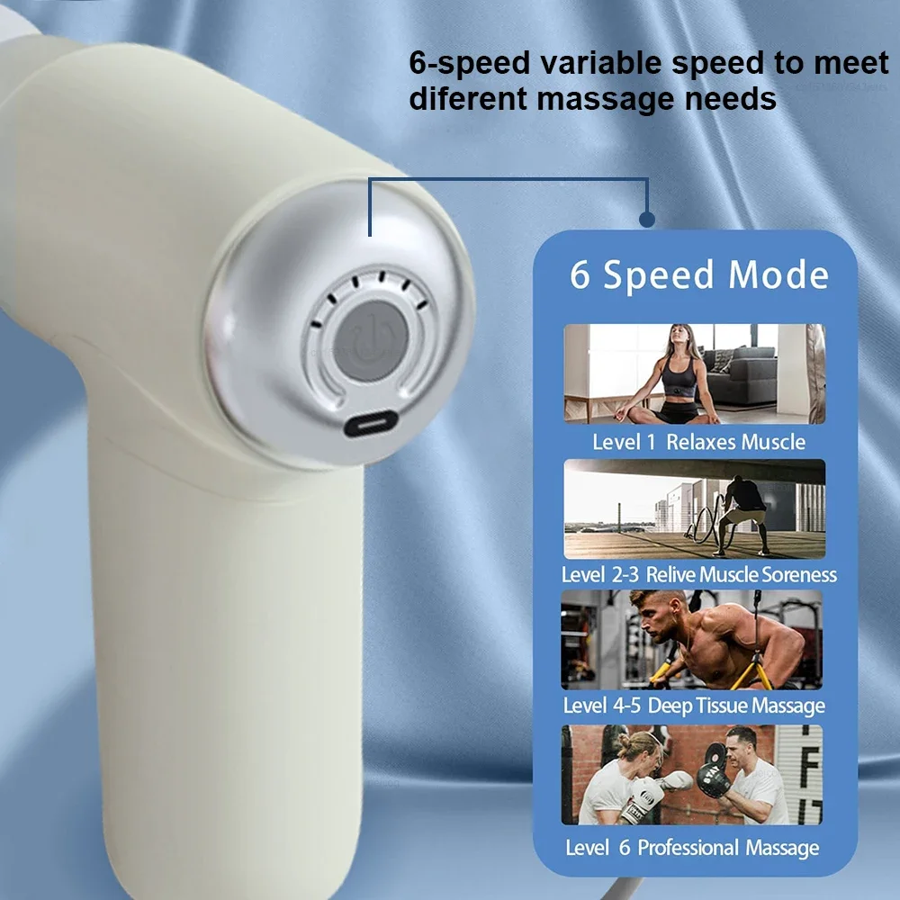 Compact Handheld Deep Tissue Muscle Relaxation Massager with Adjustable Speeds